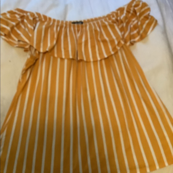 Mustard and white stripped top - Picture 2 of 2